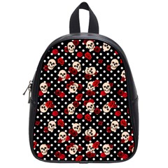 Skulls And Roses School Bag (small) by Valentinaart