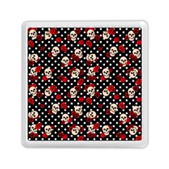 Skulls And Roses Memory Card Reader (square)  by Valentinaart