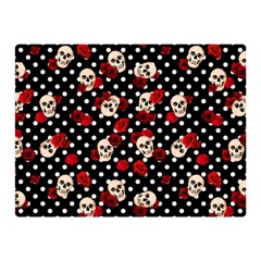 Skulls And Roses Double Sided Flano Blanket (mini)  by Valentinaart