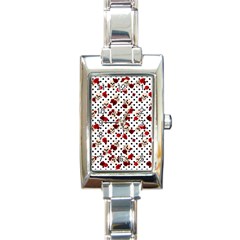 Skulls And Roses Rectangle Italian Charm Watch by Valentinaart