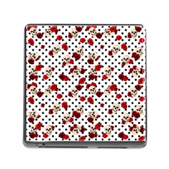 Skulls And Roses Memory Card Reader (square) by Valentinaart