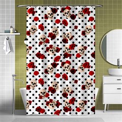 Skulls And Roses Shower Curtain 48  X 72  (small)  by Valentinaart