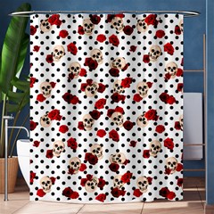 Skulls And Roses Shower Curtain 60  X 72  (medium)  by Valentinaart