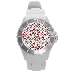 Skulls And Roses Round Plastic Sport Watch (l) by Valentinaart