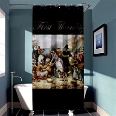 The First Thanksgiving Shower Curtain 36  X 72  (stall)  by Valentinaart