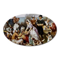 The First Thanksgiving Oval Magnet by Valentinaart