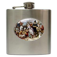 The First Thanksgiving Hip Flask (6 Oz) by Valentinaart