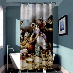 The First Thanksgiving Shower Curtain 36  X 72  (stall)  by Valentinaart