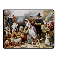 The First Thanksgiving Double Sided Fleece Blanket (small)  by Valentinaart