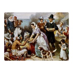 The First Thanksgiving Double Sided Flano Blanket (mini)  by Valentinaart