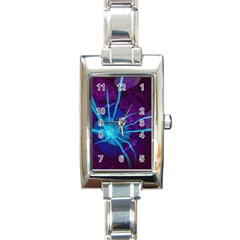 Beautiful Bioluminescent Sea Anemone Fractalflower Rectangle Italian Charm Watch by jayaprime