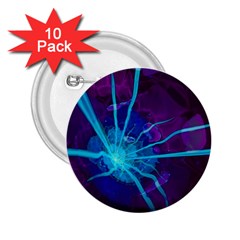 Beautiful Bioluminescent Sea Anemone Fractalflower 2 25  Buttons (10 Pack)  by jayaprime