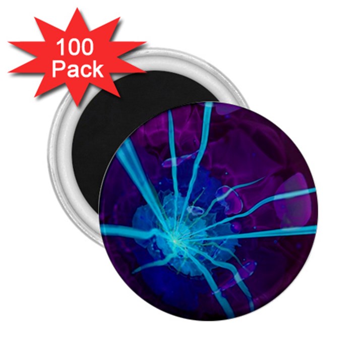 Beautiful Bioluminescent Sea Anemone Fractalflower 2.25  Magnets (100 pack) 