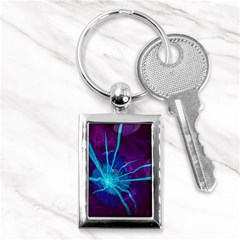 Beautiful Bioluminescent Sea Anemone Fractalflower Key Chains (rectangle)  by jayaprime