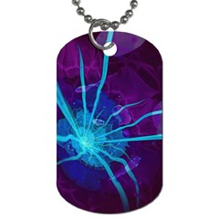 Beautiful Bioluminescent Sea Anemone Fractalflower Dog Tag (one Side) by jayaprime