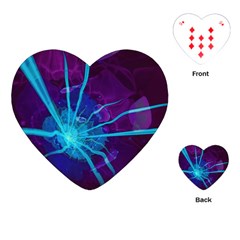 Beautiful Bioluminescent Sea Anemone Fractalflower Playing Cards (heart)  by jayaprime