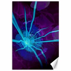 Beautiful Bioluminescent Sea Anemone Fractalflower Canvas 12  X 18   by jayaprime