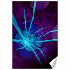 Beautiful Bioluminescent Sea Anemone Fractalflower Canvas 24  X 36  by jayaprime