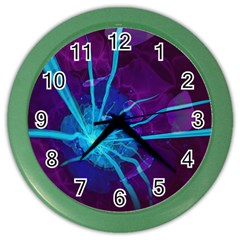 Beautiful Bioluminescent Sea Anemone Fractalflower Color Wall Clocks by jayaprime