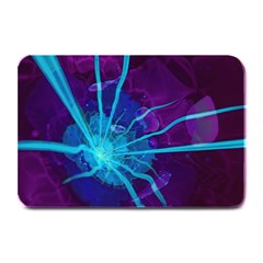 Beautiful Bioluminescent Sea Anemone Fractalflower Plate Mats by jayaprime