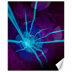 Beautiful Bioluminescent Sea Anemone Fractalflower Canvas 11  X 14   by jayaprime