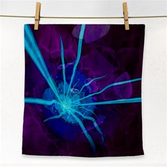 Beautiful Bioluminescent Sea Anemone Fractalflower Face Towel by jayaprime