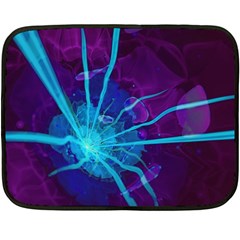 Beautiful Bioluminescent Sea Anemone Fractalflower Fleece Blanket (mini) by jayaprime