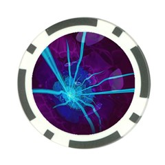 Beautiful Bioluminescent Sea Anemone Fractalflower Poker Chip Card Guard (10 Pack) by jayaprime