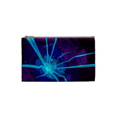 Beautiful Bioluminescent Sea Anemone Fractalflower Cosmetic Bag (small)  by jayaprime