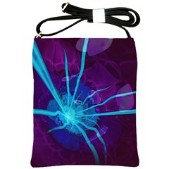 Beautiful Bioluminescent Sea Anemone Fractalflower Shoulder Sling Bags by jayaprime