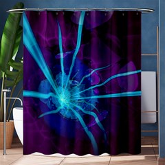 Beautiful Bioluminescent Sea Anemone Fractalflower Shower Curtain 60  X 72  (medium)  by jayaprime