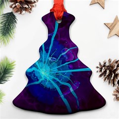 Beautiful Bioluminescent Sea Anemone Fractalflower Christmas Tree Ornament (two Sides) by jayaprime