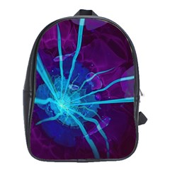 Beautiful Bioluminescent Sea Anemone Fractalflower School Bag (xl)