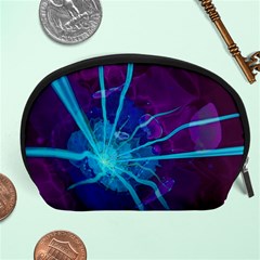 Beautiful Bioluminescent Sea Anemone Fractalflower Accessory Pouches (large)  by jayaprime