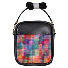 Rainbow Prism Plaid  Girls Sling Bags by KirstenStar