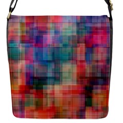 Rainbow Prism Plaid  Flap Messenger Bag (s) by KirstenStar