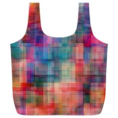 Rainbow Prism Plaid  Full Print Recycle Bags (l)  by KirstenStar