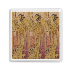 Japanese Geisha With Cat Illustration Memory Card Reader (square)  by paulaoliveiradesign