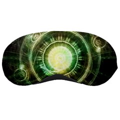 Green Chaos Clock, Steampunk Alchemy Fractal Mandala Sleeping Masks by jayaprime