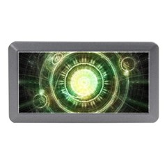 Green Chaos Clock, Steampunk Alchemy Fractal Mandala Memory Card Reader (mini) by jayaprime