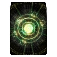 Green Chaos Clock, Steampunk Alchemy Fractal Mandala Flap Covers (l)  by jayaprime