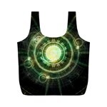 Green Chaos Clock, Steampunk Alchemy Fractal Mandala Full Print Recycle Bags (M)  Back