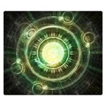 Green Chaos Clock, Steampunk Alchemy Fractal Mandala Double Sided Flano Blanket (Small)  50 x40  Blanket Front