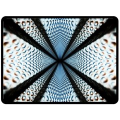 6th Dimension Metal Abstract Obtained Through Mirroring Fleece Blanket (large)  by Celenk