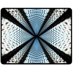 6th Dimension Metal Abstract Obtained Through Mirroring Fleece Blanket (medium)  by Celenk