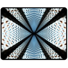 6th Dimension Metal Abstract Obtained Through Mirroring Double Sided Fleece Blanket (medium)  by Celenk