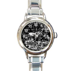 Graffiti Round Italian Charm Watch by ValentinaDesign