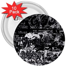 Graffiti 3  Buttons (10 pack) 