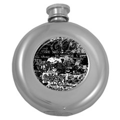 Graffiti Round Hip Flask (5 Oz) by ValentinaDesign