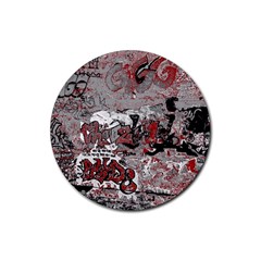 Graffiti Rubber Coaster (round)  by ValentinaDesign